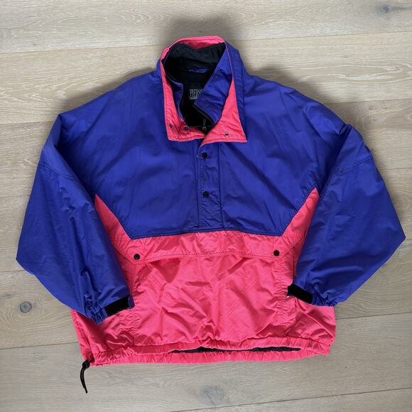 Vtg Pierson 80s Neon Purple Pink Ski Jacket Retro Pullover Windbreaker Coat Sz L - Picture 2 of 9